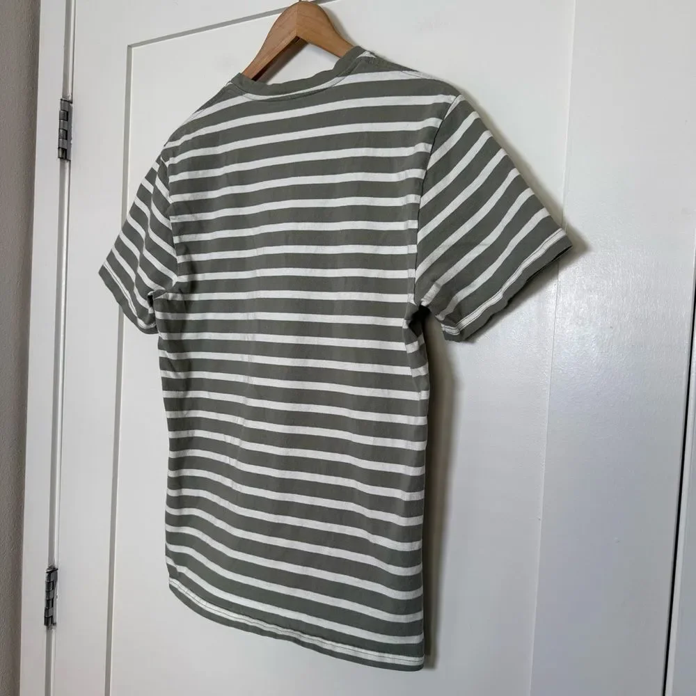 Everlane Tee T-Shirt Mens Sz M Green Striped Short Sleeve Organic Cotton Casual - Picture 6 of 9